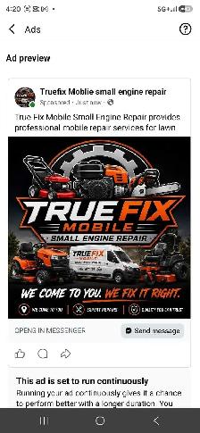 snowblower and lawnmower repair