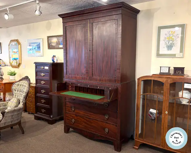 Spectacular Georgian Secretaire Linen Press at Charmaine's