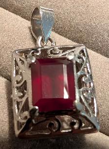 925 Vintage Necklace with 925 Dark Red Garnet Pendant - Photo 2