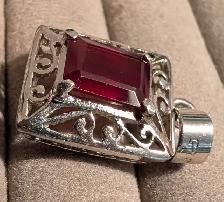 925 Vintage Necklace with 925 Dark Red Garnet Pendant - Photo 3