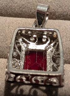 925 Vintage Necklace with 925 Dark Red Garnet Pendant - Photo 4