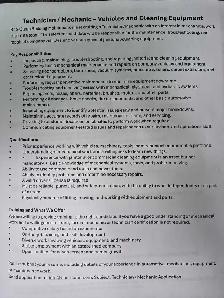Wanted: Mechanic (Automotive & Cleaning Equipment)