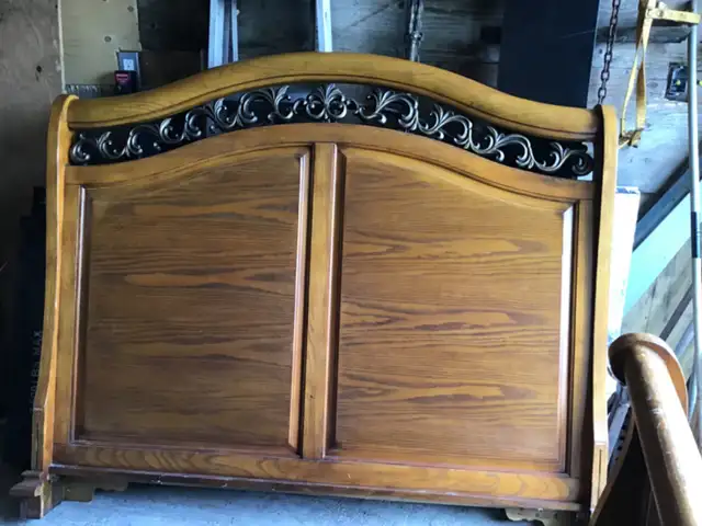 SLEIGH BED SOLID WOOD HEADBOARD & FOOTBOARD