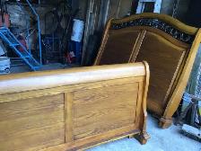 SLEIGH BED SOLID WOOD HEADBOARD & FOOTBOARD - Photo 5