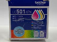 Genuine Brother 4 Pack LC501 Ink Cartridges. CMYK. Brand New