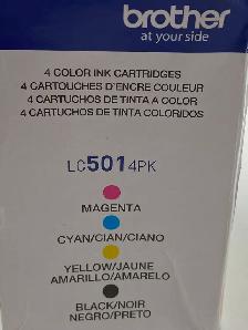 Genuine Brother 4 Pack LC501 Ink Cartridges. CMYK. Brand New - Photo 3