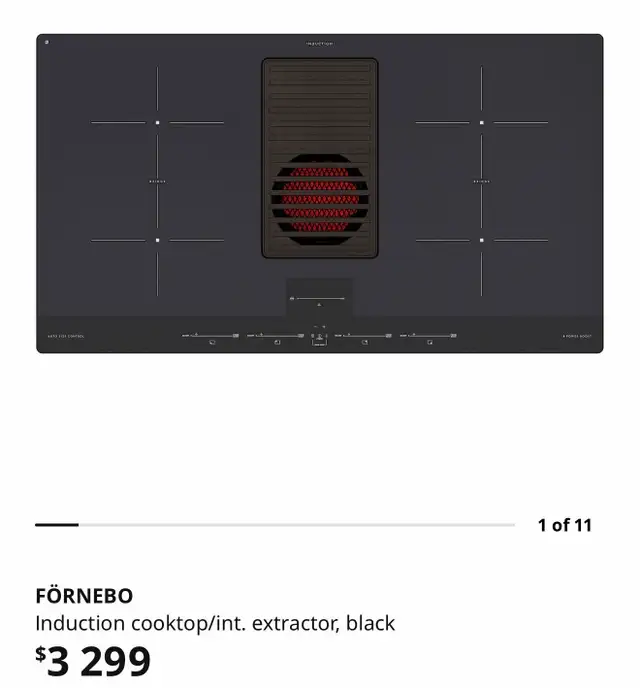 IKEA FÖRNEBO Induction Cooktop with Built-In Extractor