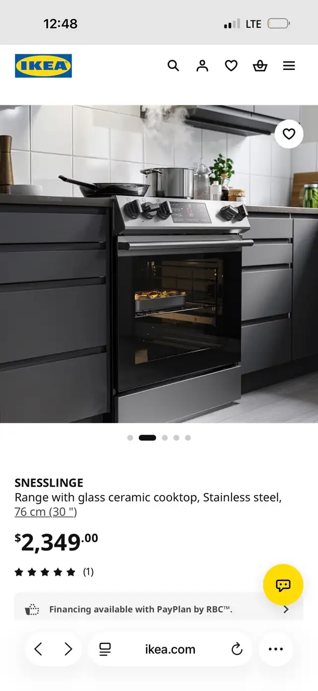 IKEA SNESSLINGE 30" Electric Stove / Oven – Stainless Steel