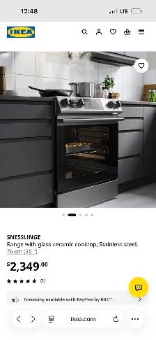 IKEA SNESSLINGE 30" Electric Stove / Oven – Stainless Steel