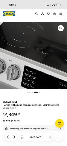 IKEA SNESSLINGE 30" Electric Stove / Oven – Stainless Steel - Photo 4