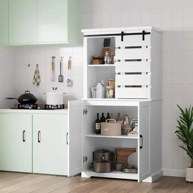 Brand New 63.5 inches White Kitchen Pantry Cabinet Special $199