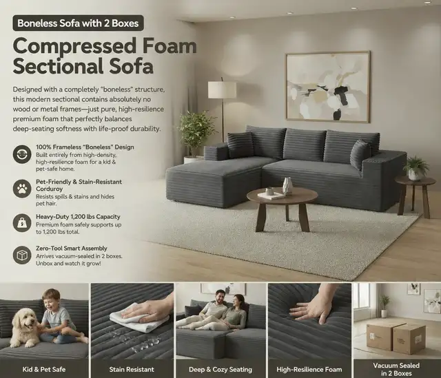 Brand New 106" Cloud Sectional Couch - Modular Special $299