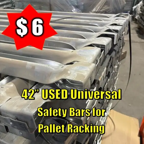 USED 42' Universal Style Pallet Support Bars for Pallet Racking