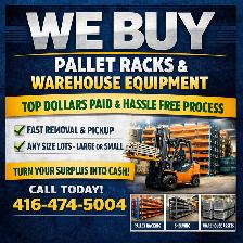 WE BUY used Pallet Racking and Warehouse Equip