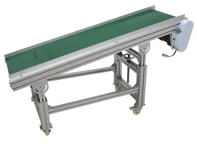 Motorized Inclined Green PVC Side Wall Belt Conveyor 230564