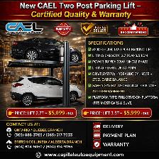 New CAEL Two-Post Parking Lift - Space-Saving Car Lift