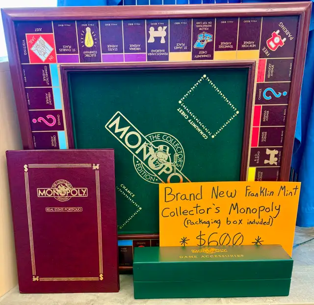 BRAND NEW Monopoly Complete Franklin Mint Collectors Edition