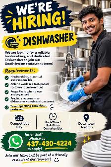 Hiring Dishwasher