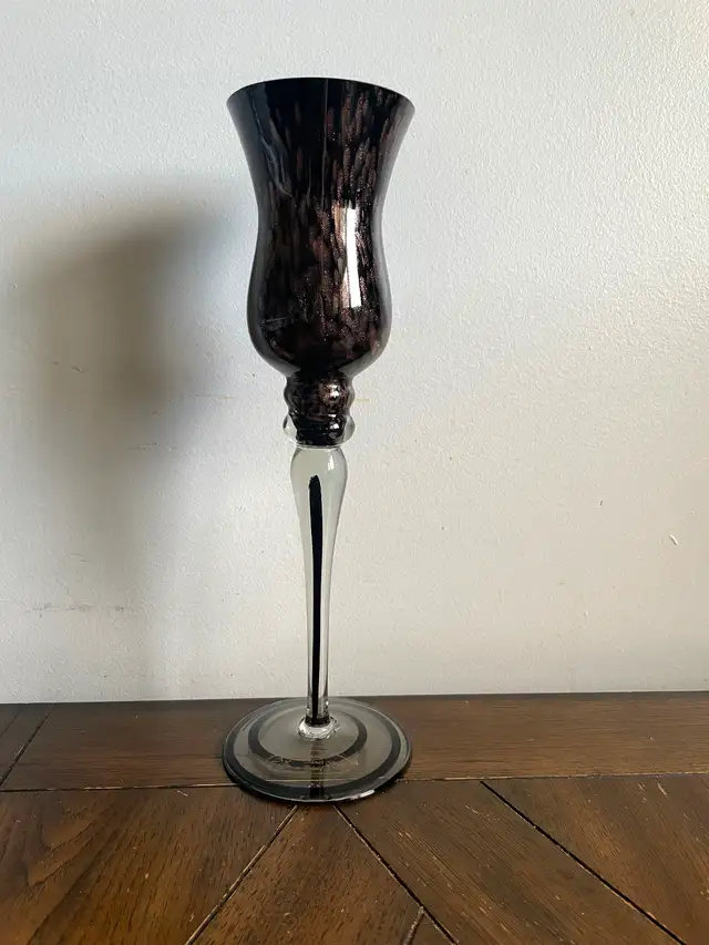 Tall black wine glass