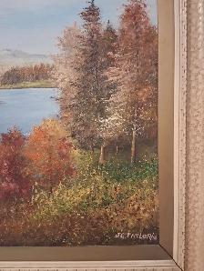 Autumn Fall Landscape Oil Painting 1968 - Photo 5