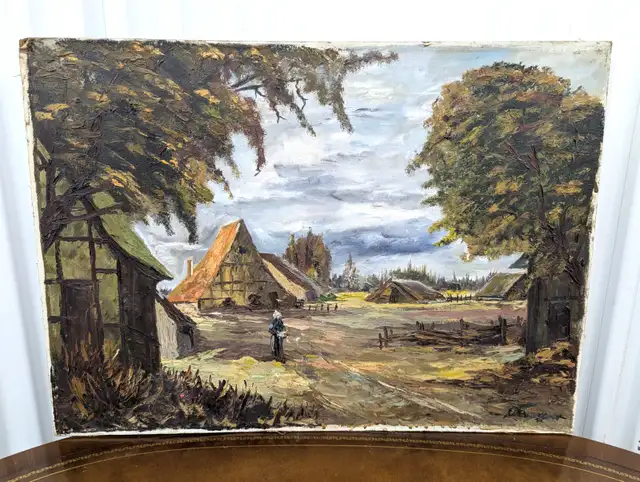 Old Dutch Landscape Oil Painting