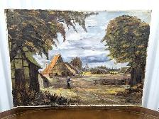Old Dutch Landscape Oil Painting