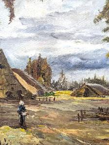 Old Dutch Landscape Oil Painting - Photo 3