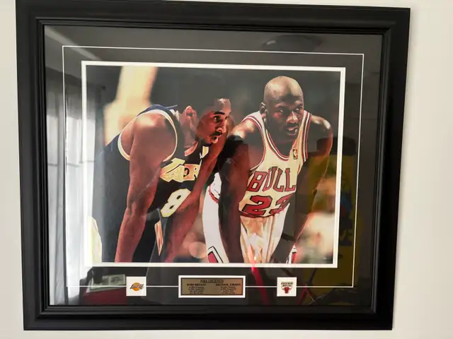 Kobe Bryant & Michael Jordan Framed Photo (First Matchup)