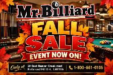 Mr. Billiard Fall Sale Event