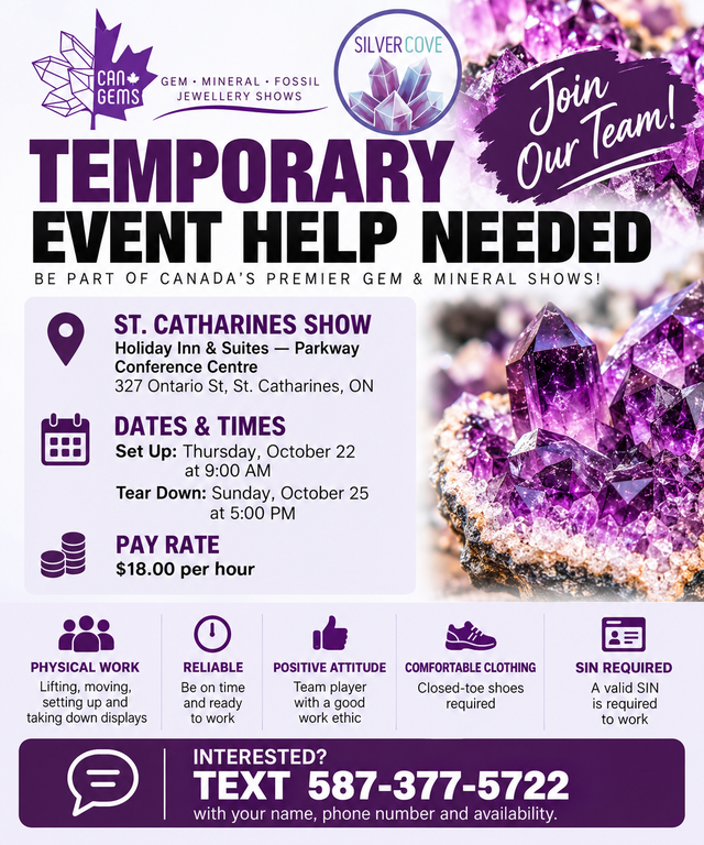 Temporary Event Help Needed – St. Catharines – $18/hr