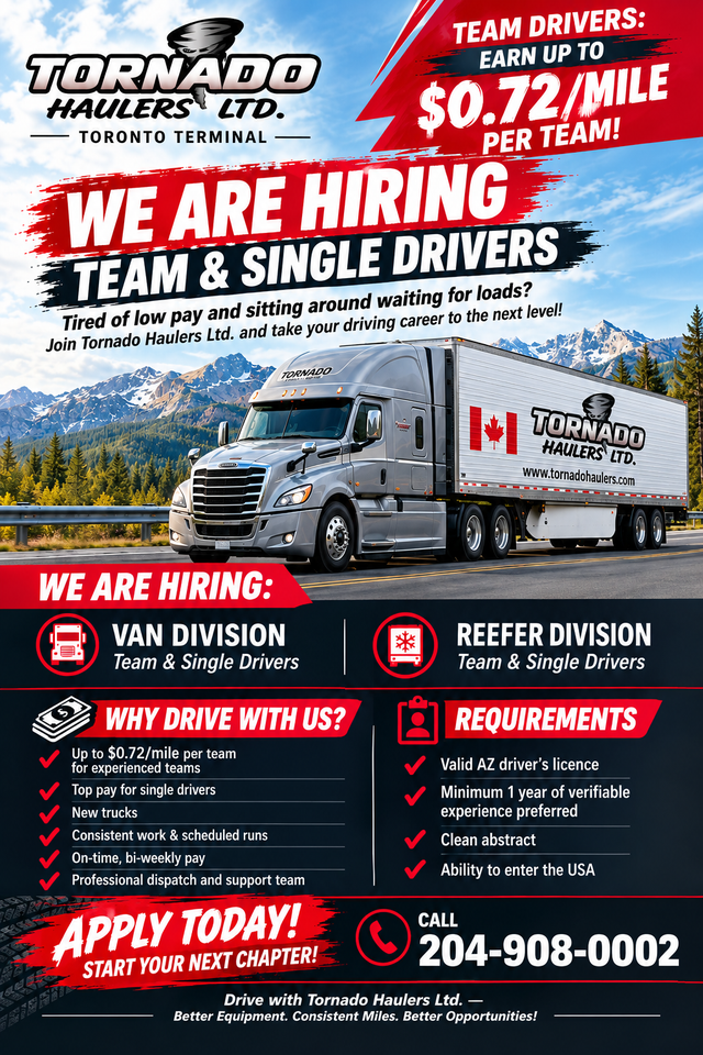 AZ Truck Drivers Wanted – Single & Team Drivers