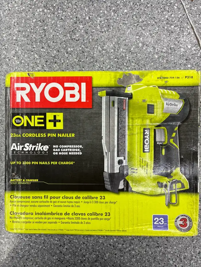 Ryobi P318 18V 23GA Fordle Pin Nailer