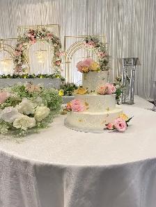 Pink Gold flowers wedding Cakes 140-150 serving beautiful & neat - Photo 8