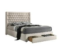 LUXURY UPHOLSTERED PLATFORM BED WITH BUILT-IN STORAGE DRAWER. - Photo 4