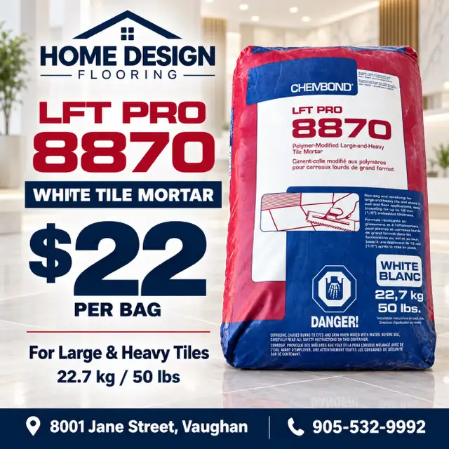 LFT Pro 8870 White Tile Mortar – $22/Bag