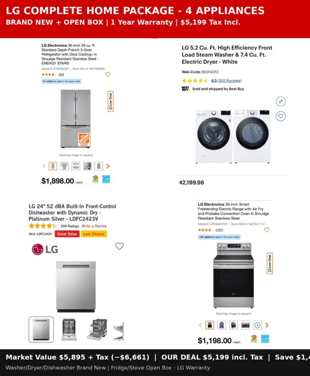 LG Kitchen & Laundry Bundle – Only $5,199 Tax Included!