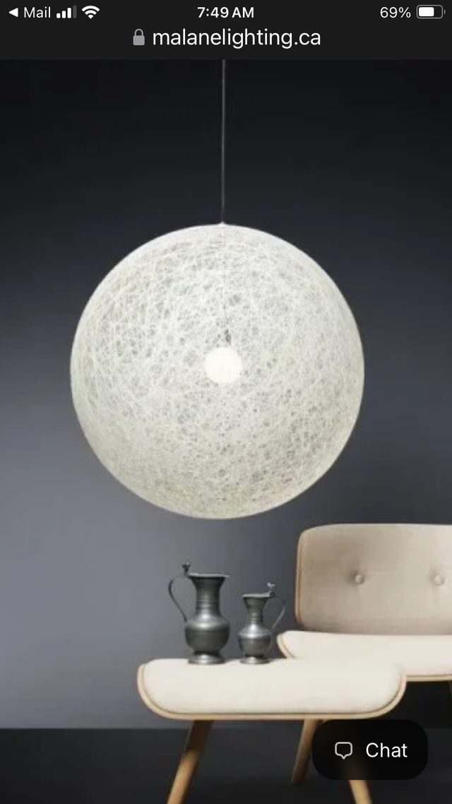 Modern white globe light pendant