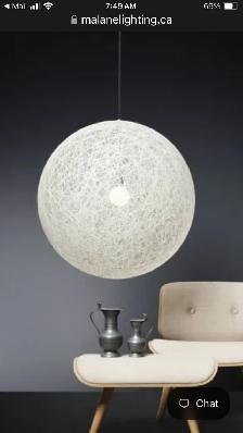 Modern white globe light pendant