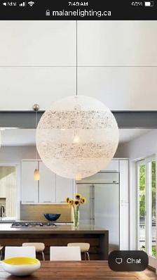 Modern white globe light pendant - Photo 2