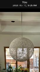 Modern white globe light pendant - Photo 3