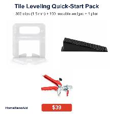 Tile Leveling Quick-Start Pack - 300 Clips, 100 Wedges, Plier
