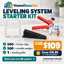 Tile Leveling System Starter Kit - 500 Clips, 500 Wedges, Plier