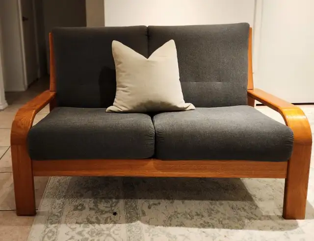 Teak Couch and Love seat matching set.
