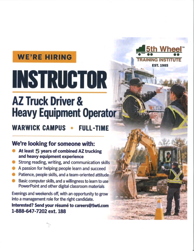 Truck Driver/Equipment Operator - Instructor