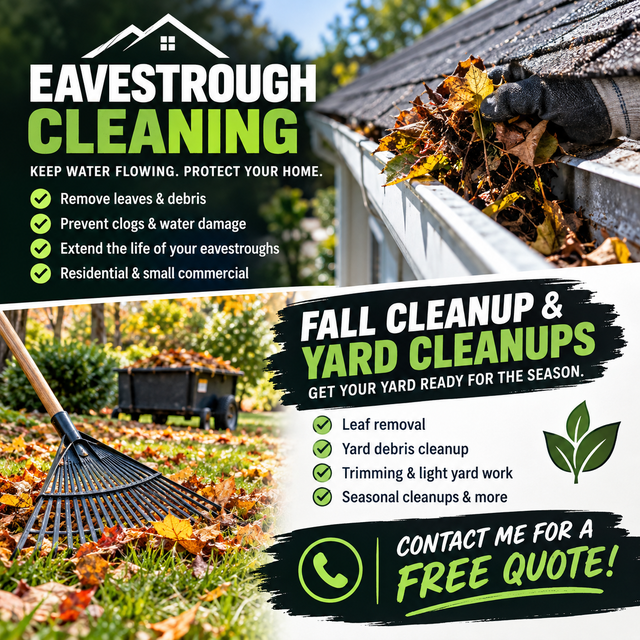 ALL CLEANUPS & EAVESTROUGH CLEANING