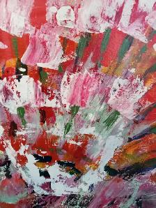 Painting, Acrylic On Canvas Vase With Flowers - Photo 2