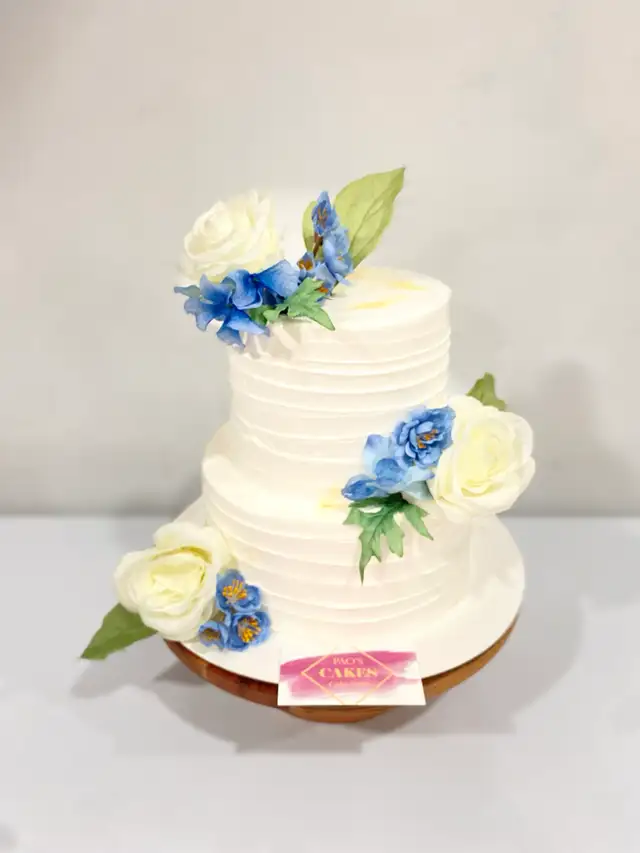 Baby Blue Flowers Cakes , baby shower cakes, custom cakes