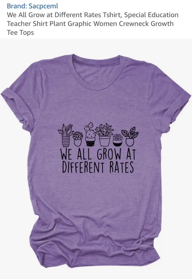 NEW‘We all grow at different rates’ graphic Cotton blend T-shirt