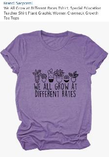 NEW‘We all grow at different rates’ graphic Cotton blend T-shirt