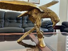 Vintage Brass Eagle Sculpture, 26" wingspan - Photo 2